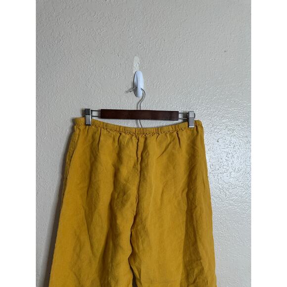 Moo 100% Linen Top and Pants Set Mustard Yellow Womans Medium - Picture 5 of 12